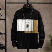 Antoine - Zweifarbiger, gerippter Rollkragenpullover für Herren