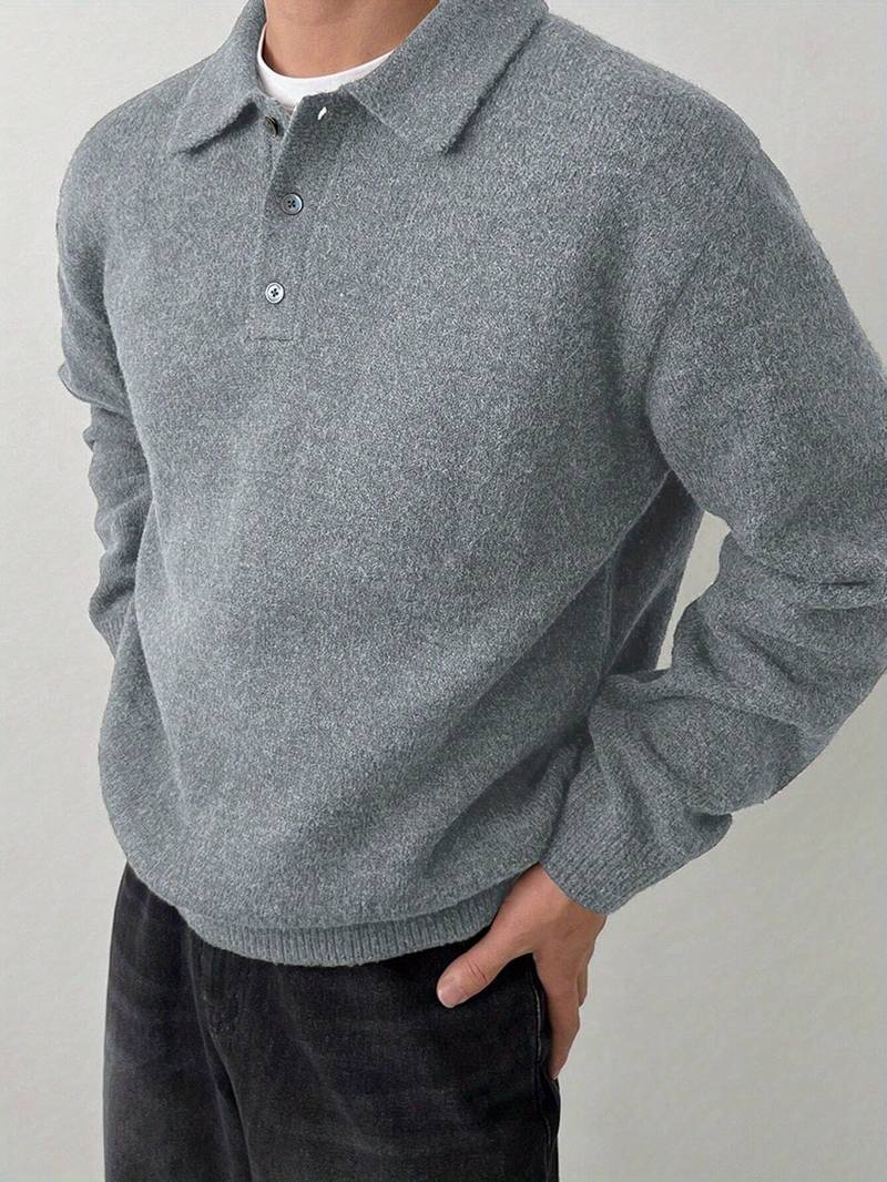 Eliran - Elegantes Langarm Rollkragen Strickoberteil