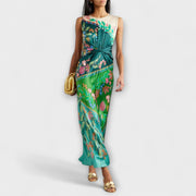 Aisling - Elegantes Maxikleid mit gewickeltem Blumenmuster