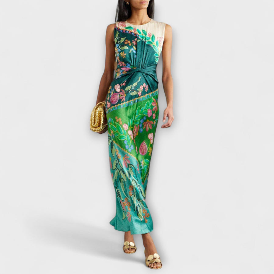 Aisling - Elegantes Maxikleid mit gewickeltem Blumenmuster
