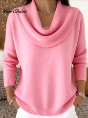 Eva™ | Zarte und elegante einfarbige Bluse mit Rüschen am Kragen