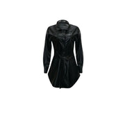 Leichtes | Kunstleder-Hemdkleid mit Gürtel für dich