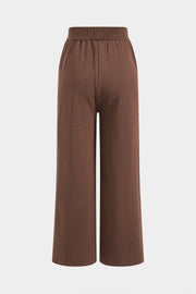 Elara | Elegantes Strick-Set mit Cape & Wide-Leg-Hose