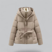 Stylische Daunenjacke Mit Gürtel Für Damen | Winter