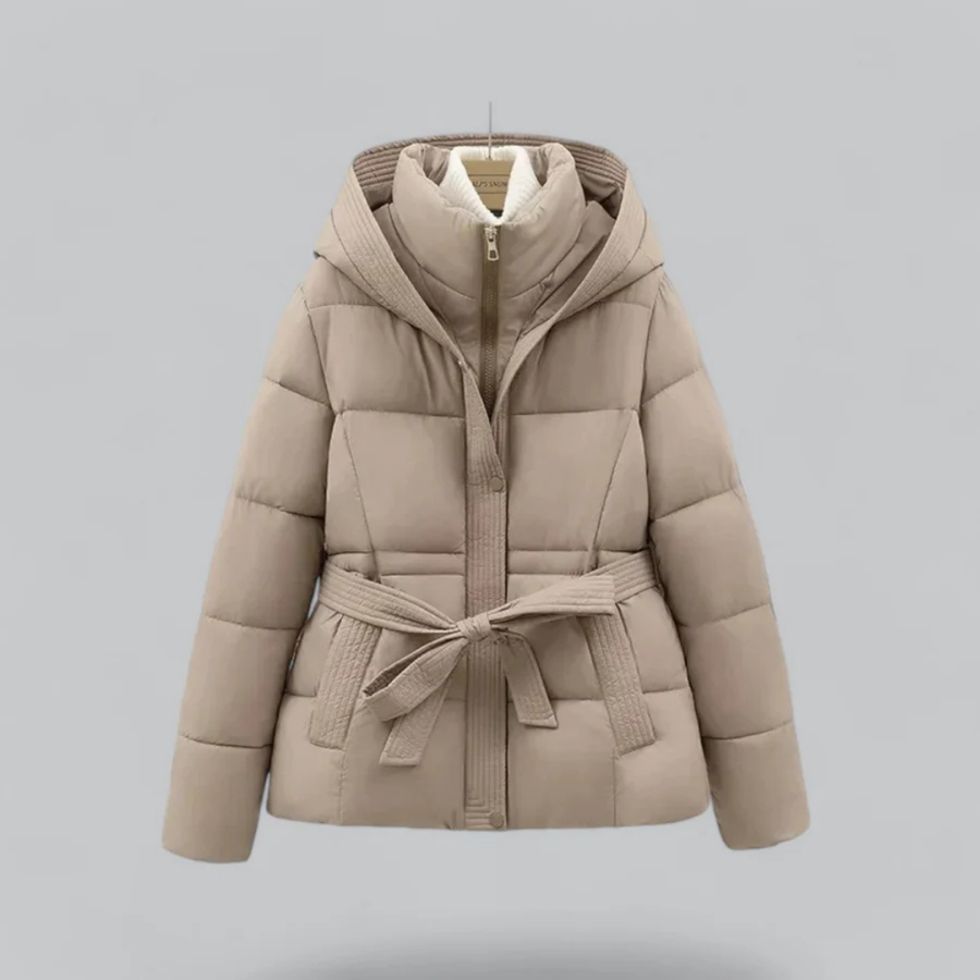 Stylische Daunenjacke Mit Gürtel Für Damen | Winter