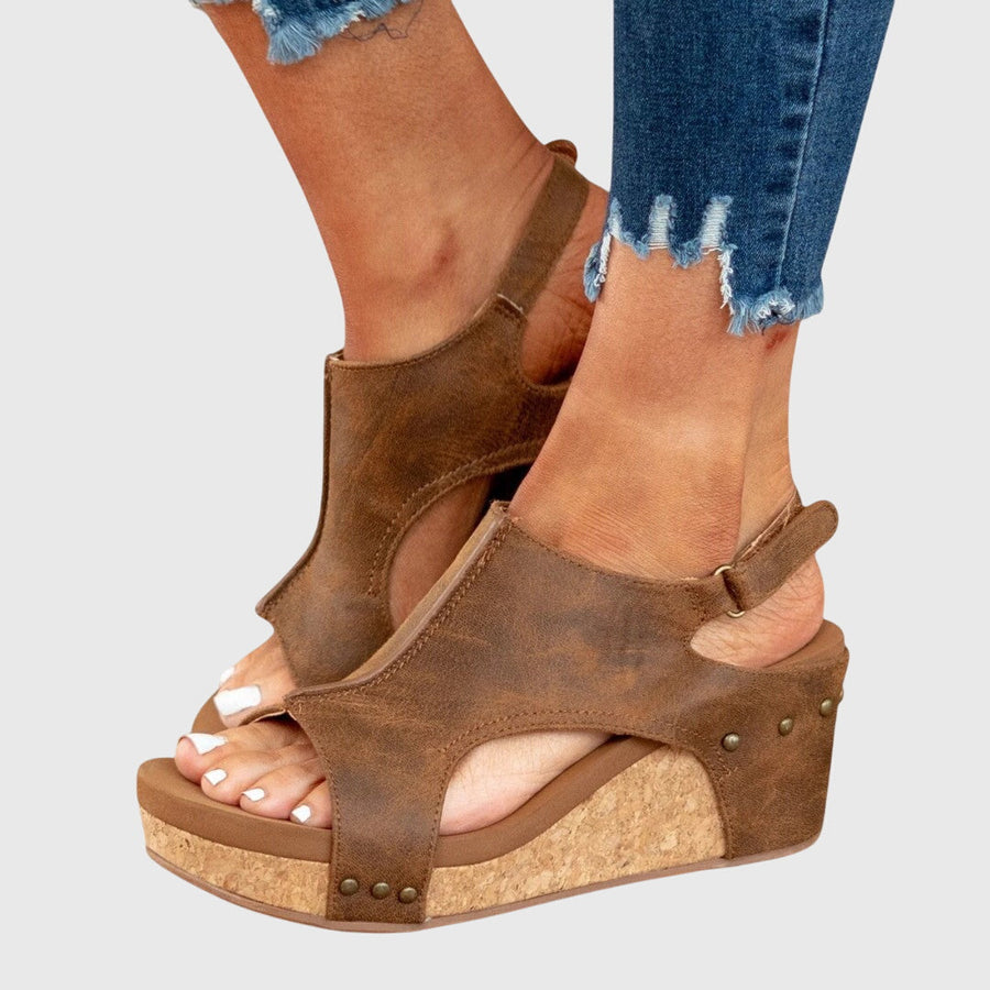Orthopädische Keilsandalen für Damen | Schnalle