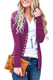 Damen nan Feinstrick-Cardigan mit dekorativen Metallknöpfen und schmaler Silhouette Drune