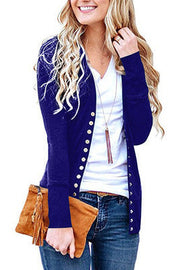 Damen nan Feinstrick-Cardigan mit dekorativen Metallknöpfen und schmaler Silhouette Drune
