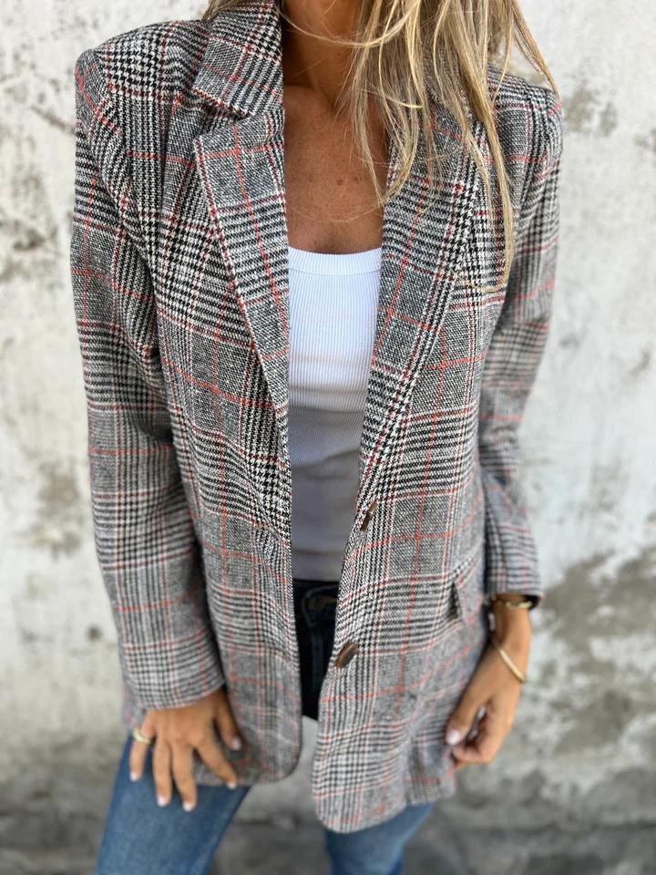 Elaina – Stilvoll Karierter Winterblazer