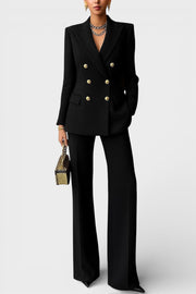 Kalyn – Zweireihiger Blazer Und Hose Mit Weitem Bein