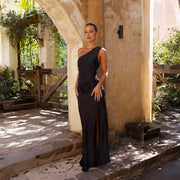 Sommer Abendkleid Damen – Langes One-Shoulder Kleid für Hochzeit & Events