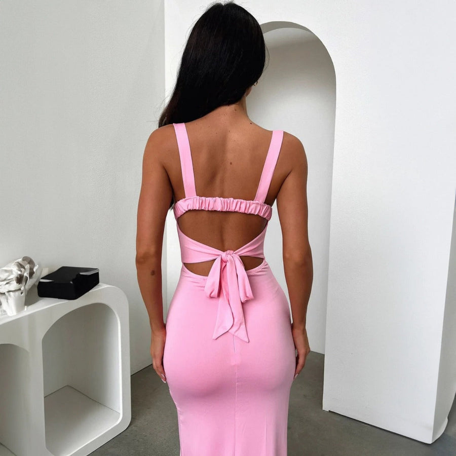Heidi Mode | Kleid mit geteilten Neckholder-Hosenträgern