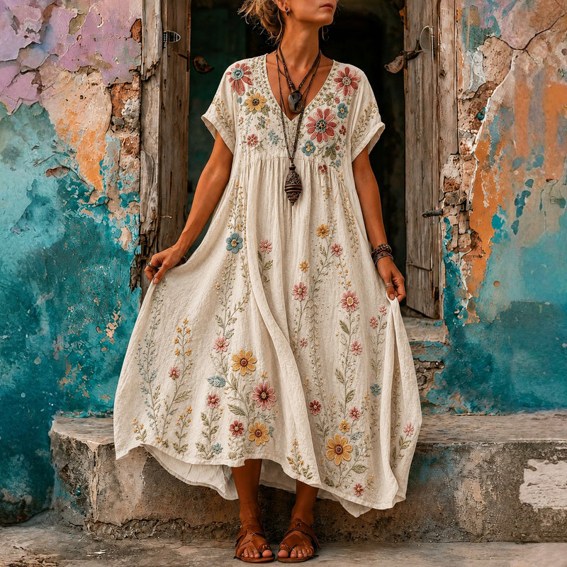Emalia | Fließendes Blumenkleid mit lockerer Passform