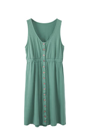 Ärmelloses Mini‑Kleid – Modal, Hohe Taille & Drapiertes Detail
