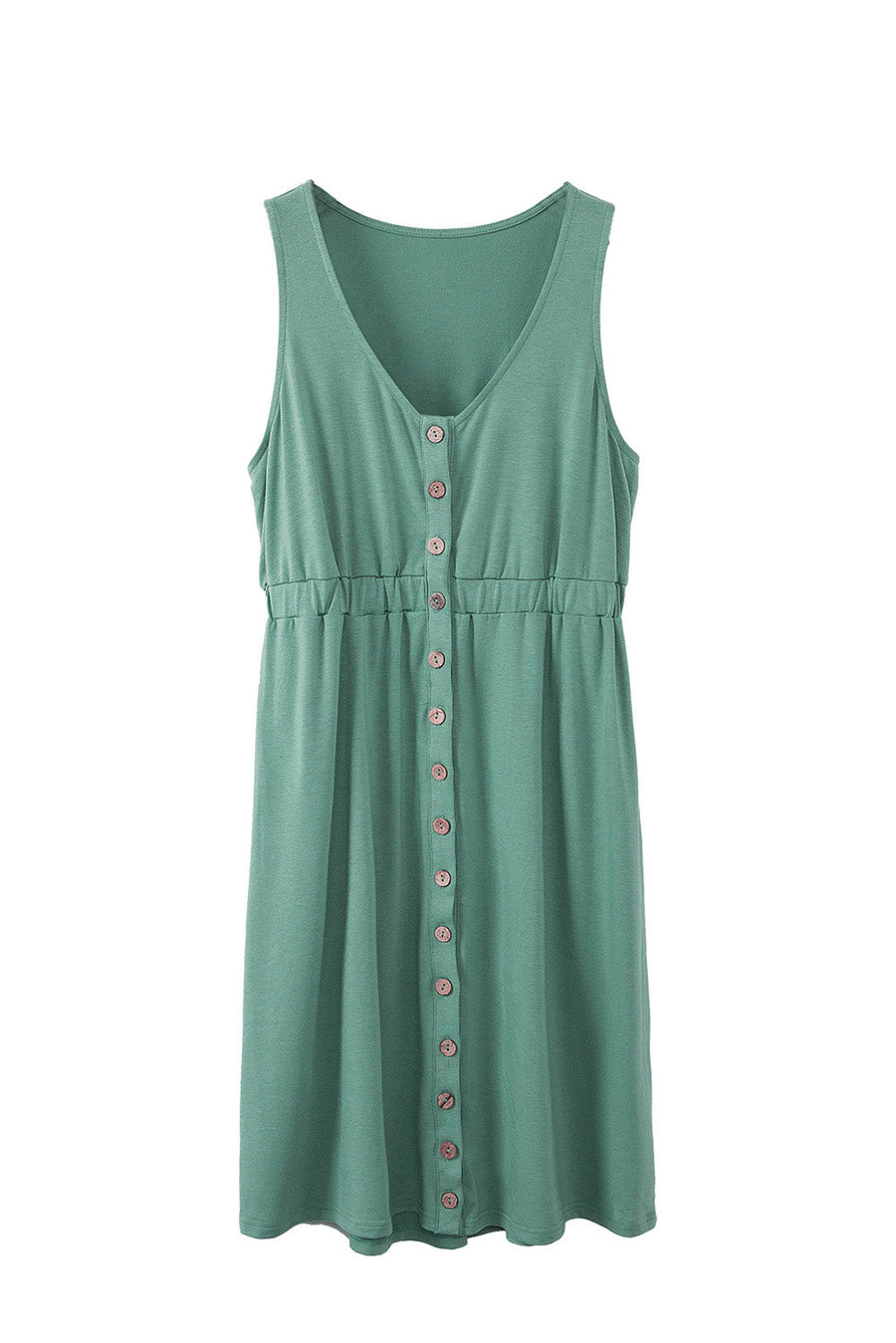 Ärmelloses Mini‑Kleid – Modal, Hohe Taille & Drapiertes Detail
