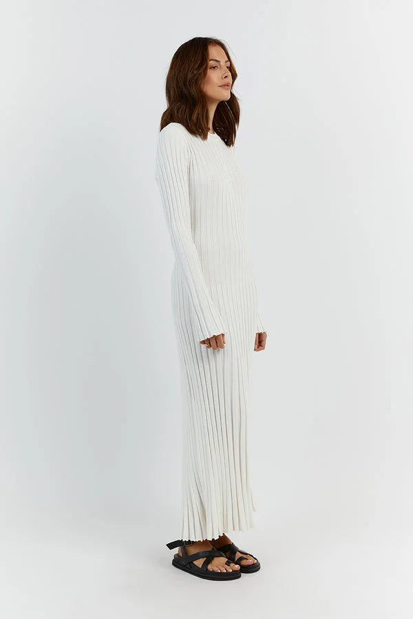 Elodie | Strick-Midikleid mit Rundhalsausschnitt
