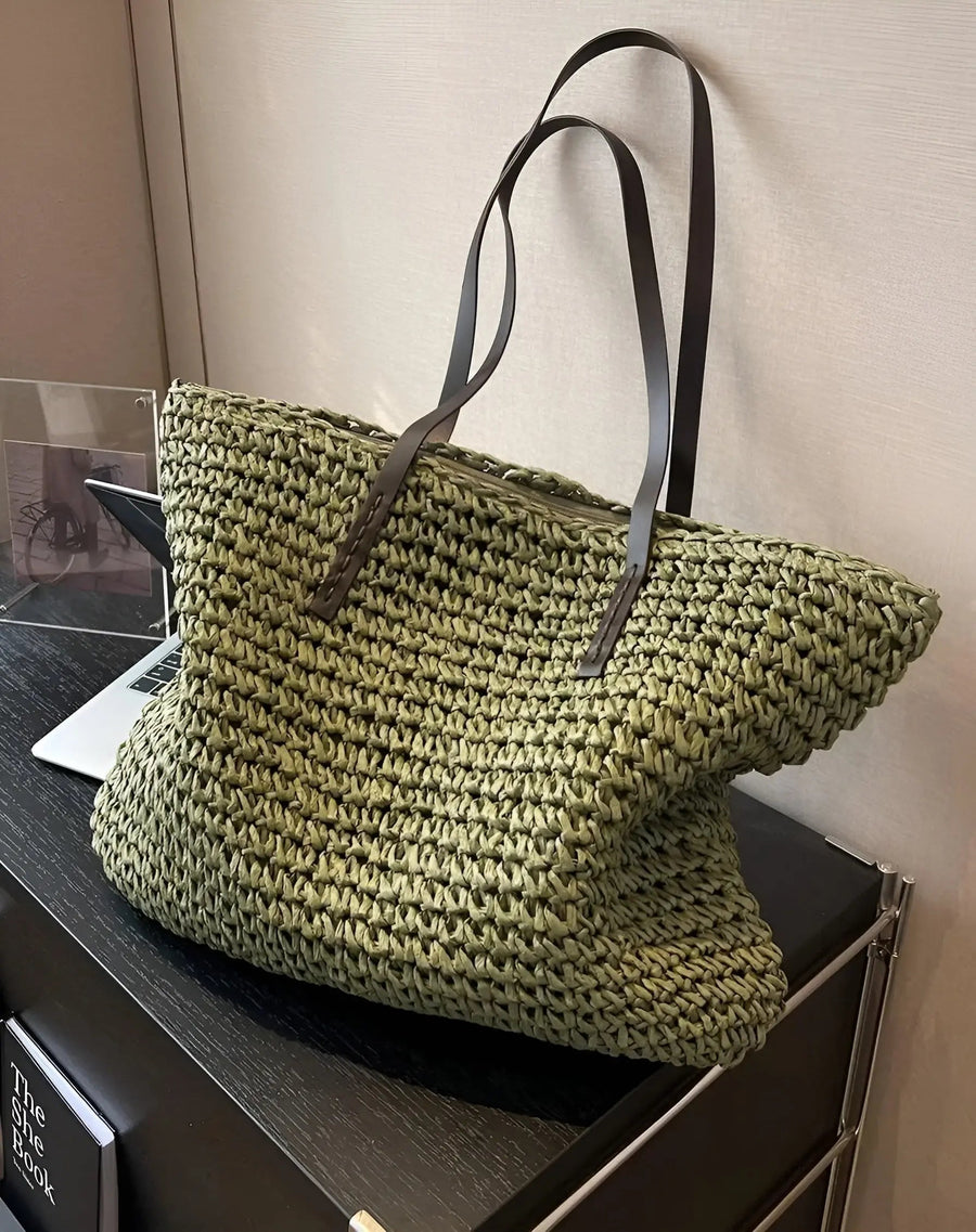 Boho Damentasche – Handgewebte Strandtasche mit Quasten & Details