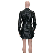 Leichtes | Kunstleder-Hemdkleid mit Gürtel für dich