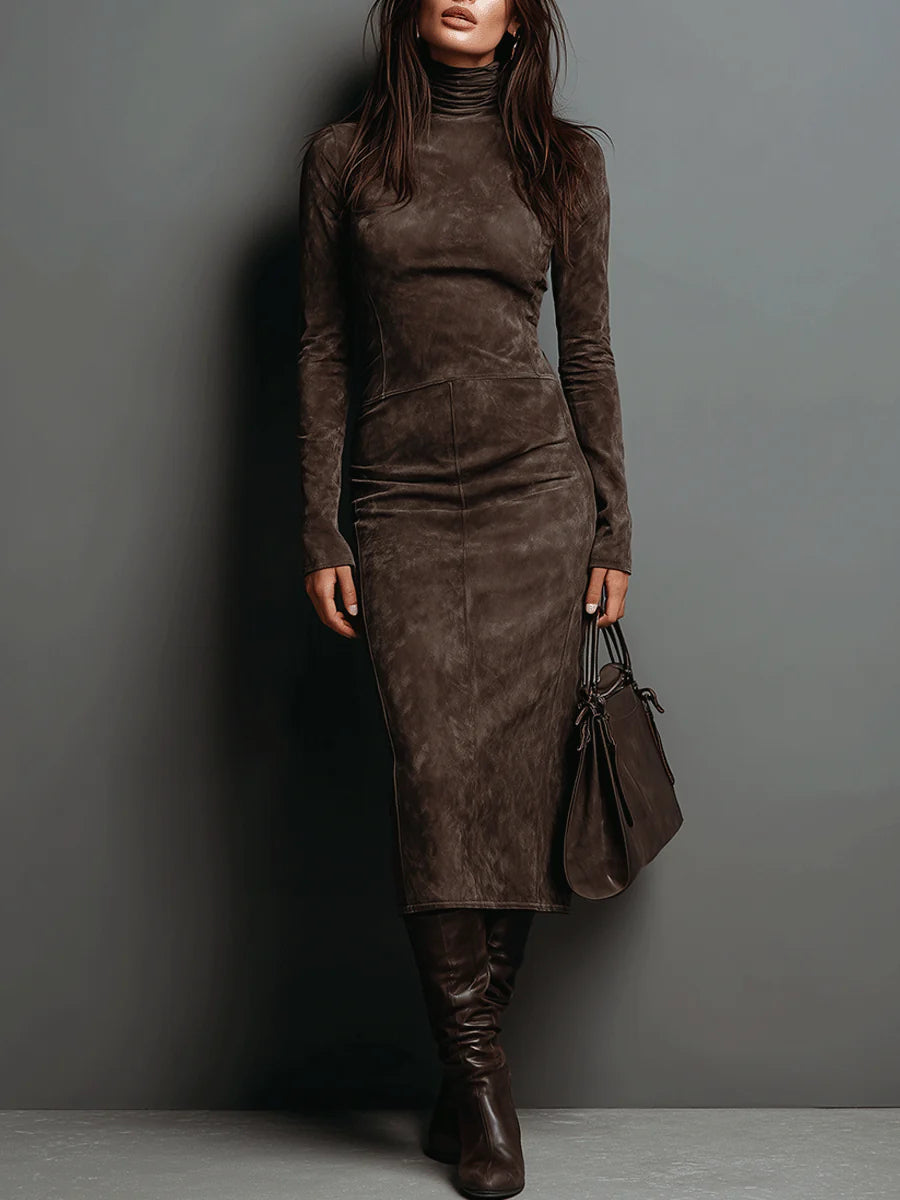 Ava™ - Wildleder Midi-Kleid