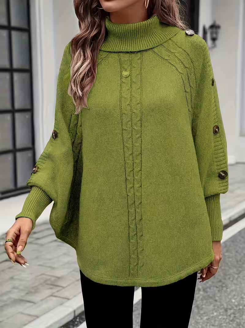 Lolana – Pullover Mit Hohem Kragen Und Gedrehtem Stil