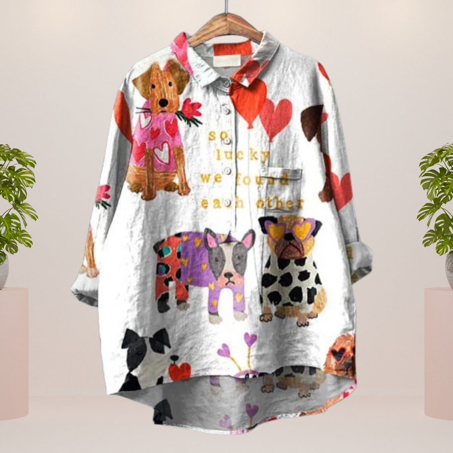Elena | Lässiges Damen Kunstshirt mit auffälligem Print