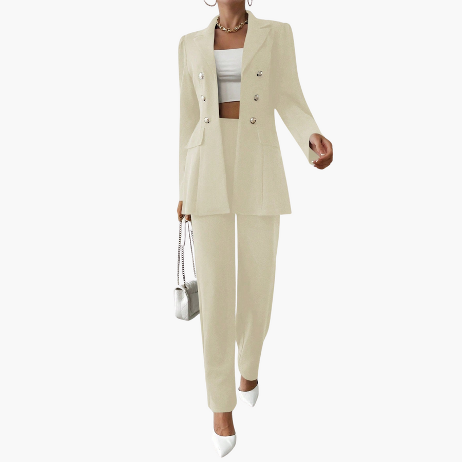 Zweiteiliger Anzug mit Damen - Blazer und geraden Hosen