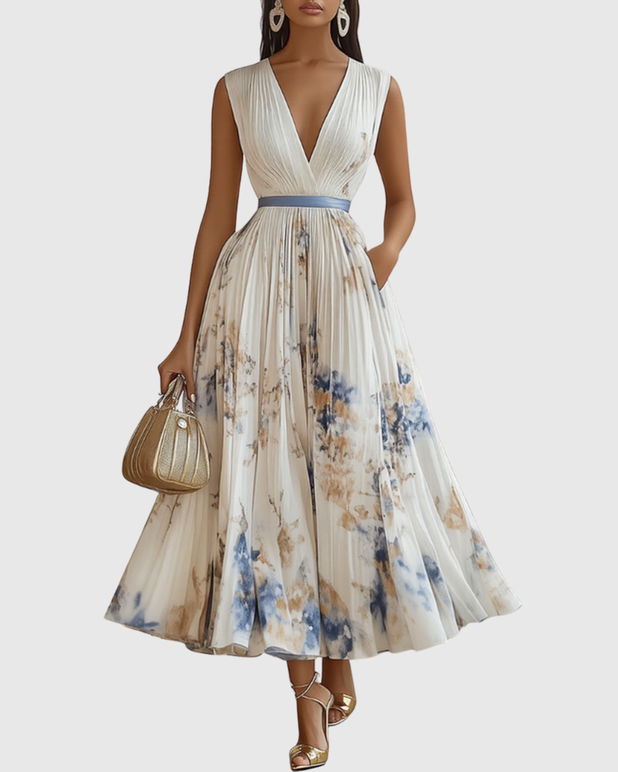 Siena™ - Elegante Plissee Maxi Kleid