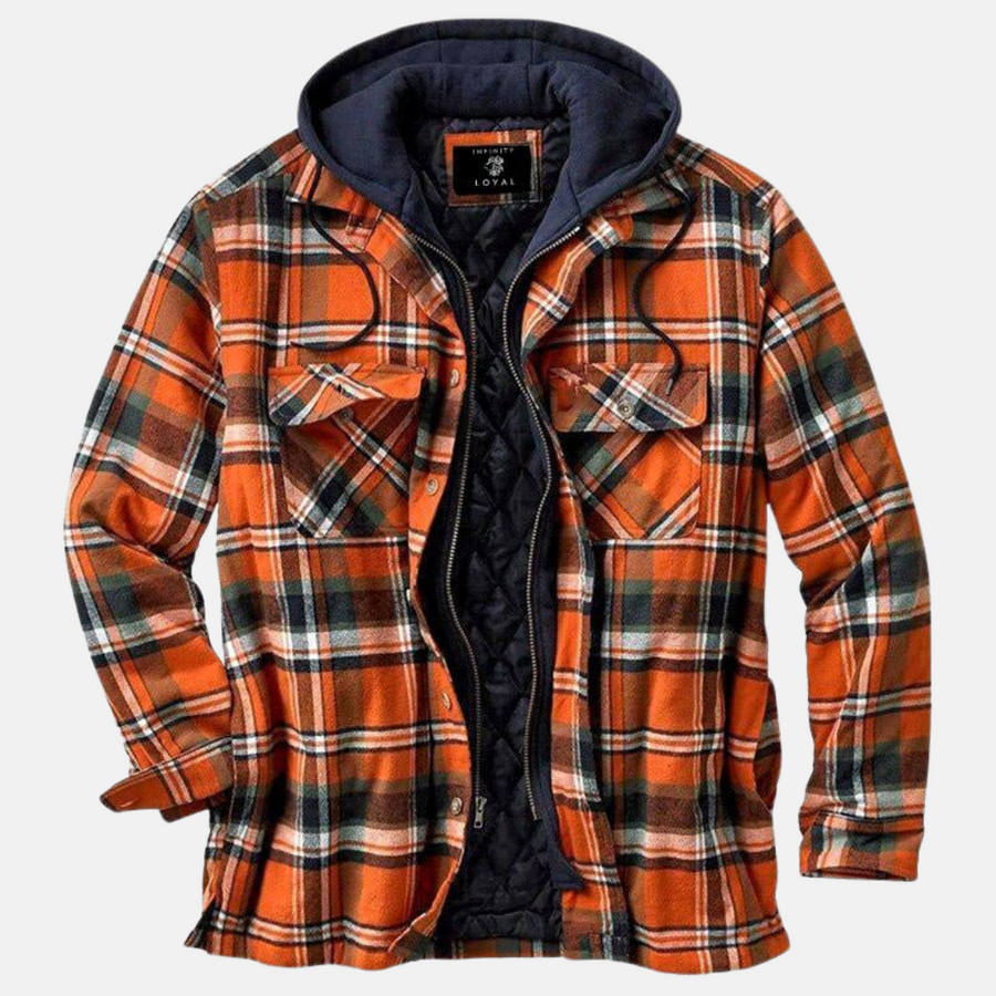 Erich | Herren Lässige Warme Kariert Jacke zum Knöpfen