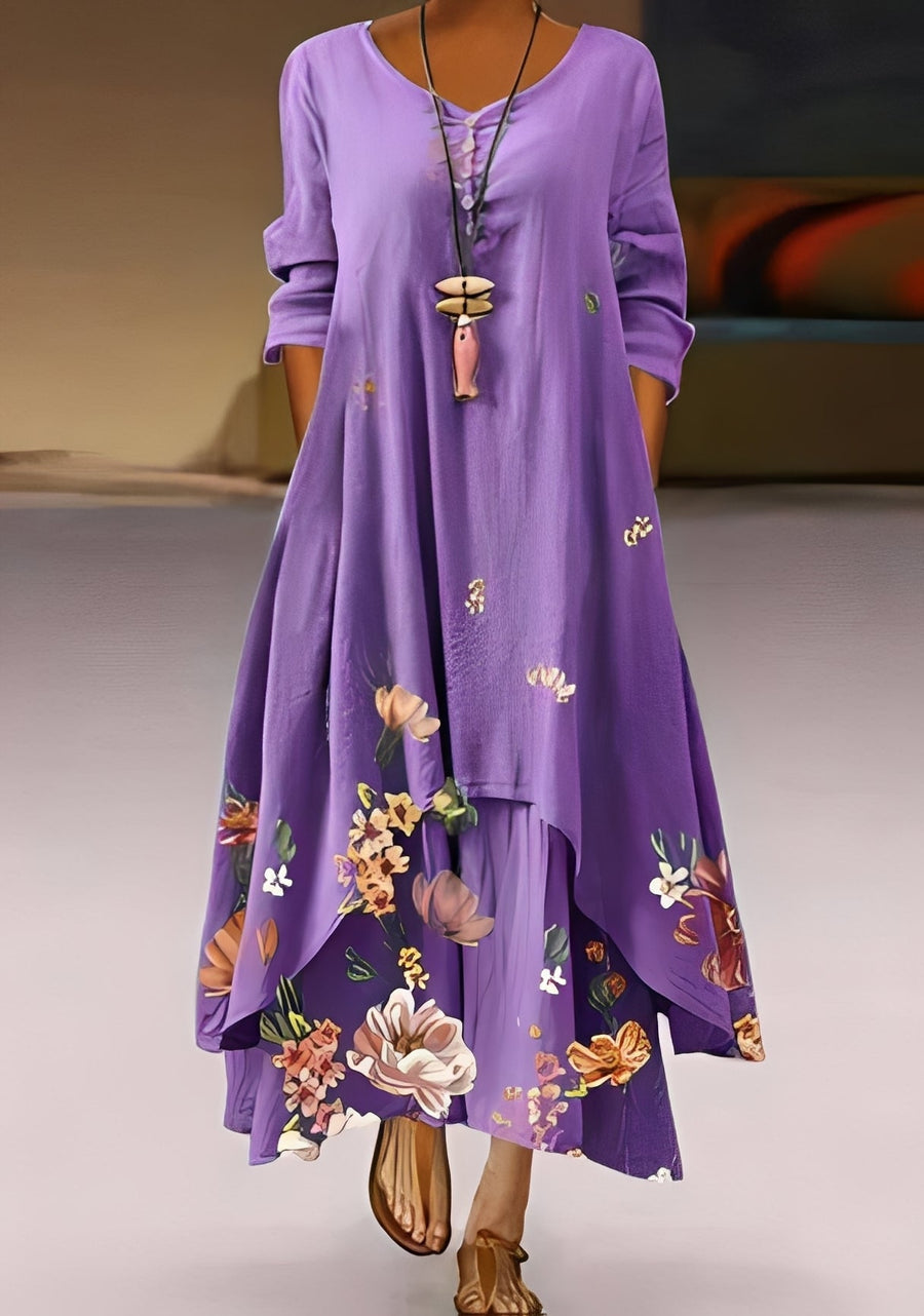 Belle - Stilvolles, locker sitzendes Kleid mit Print für Damen
