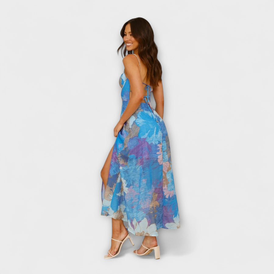 Audrey - Damenkleid mit floralem Design und Trägern - Elegant und Verführerisch