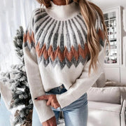 Zeila - Pullover mit geometrischem Muster und Rippbündchen