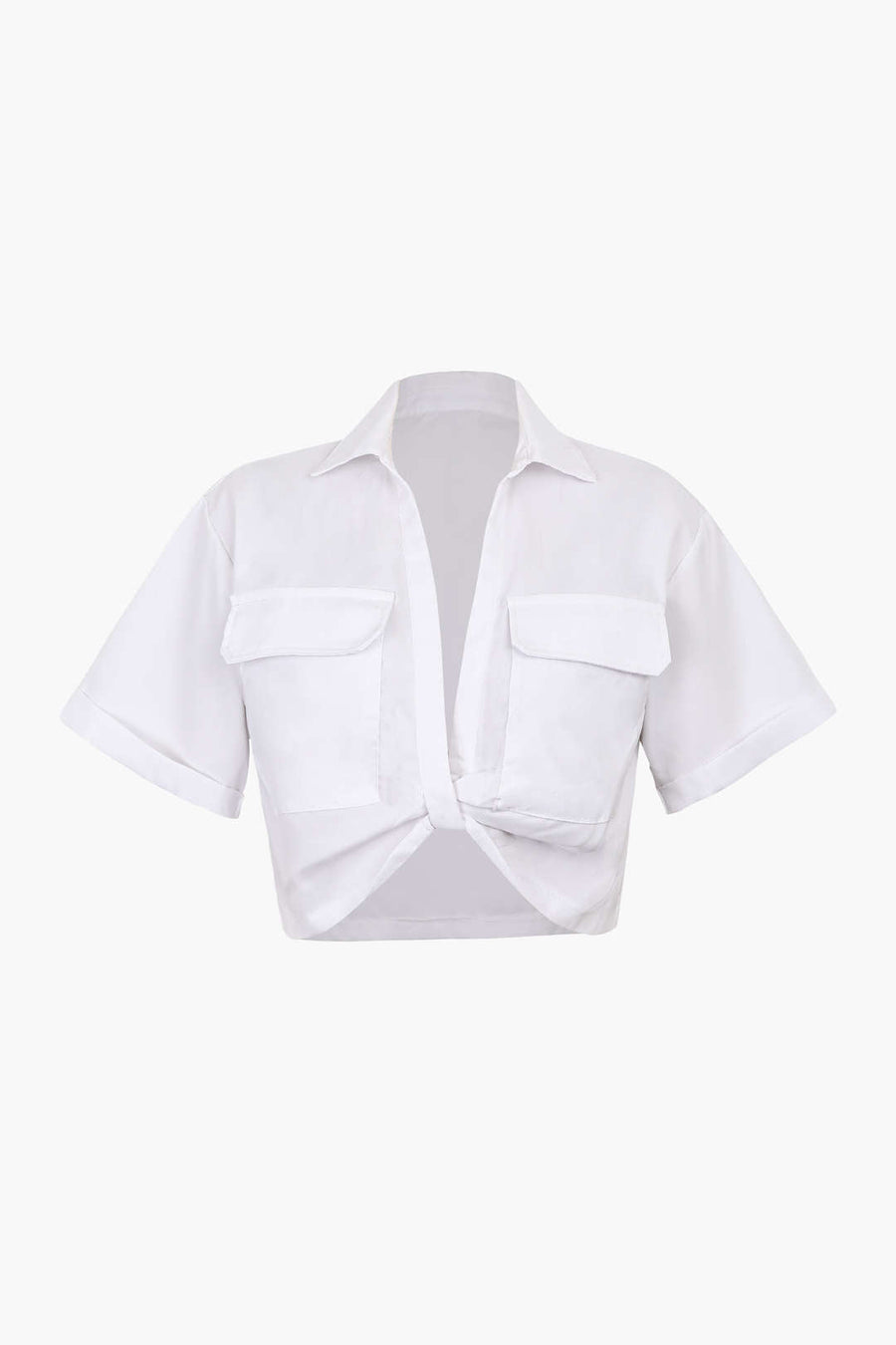 Janice | Stylisches Kurzarm Crop Shirt mit kragen