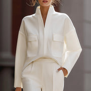 Zweiteiliges Set aus Oversize-Hemd und Hose für Damen