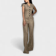 Ivy - Elegantes V-Ausschnitt Top mit passender Hose