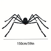DarkCrawl Riesenspinne 150 cm – Schwarze Halloween Dekoration für Haus & Garten