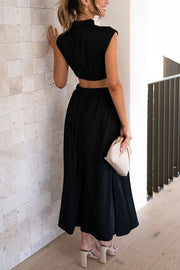 Quincy | Midi-Kleid mit Cut-Out und Taschen