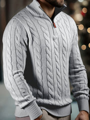 Vasyl – Strickpullover Mit Viertelreißverschluss