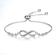 Verstellbares Unendlichkeit-Armband aus Silber