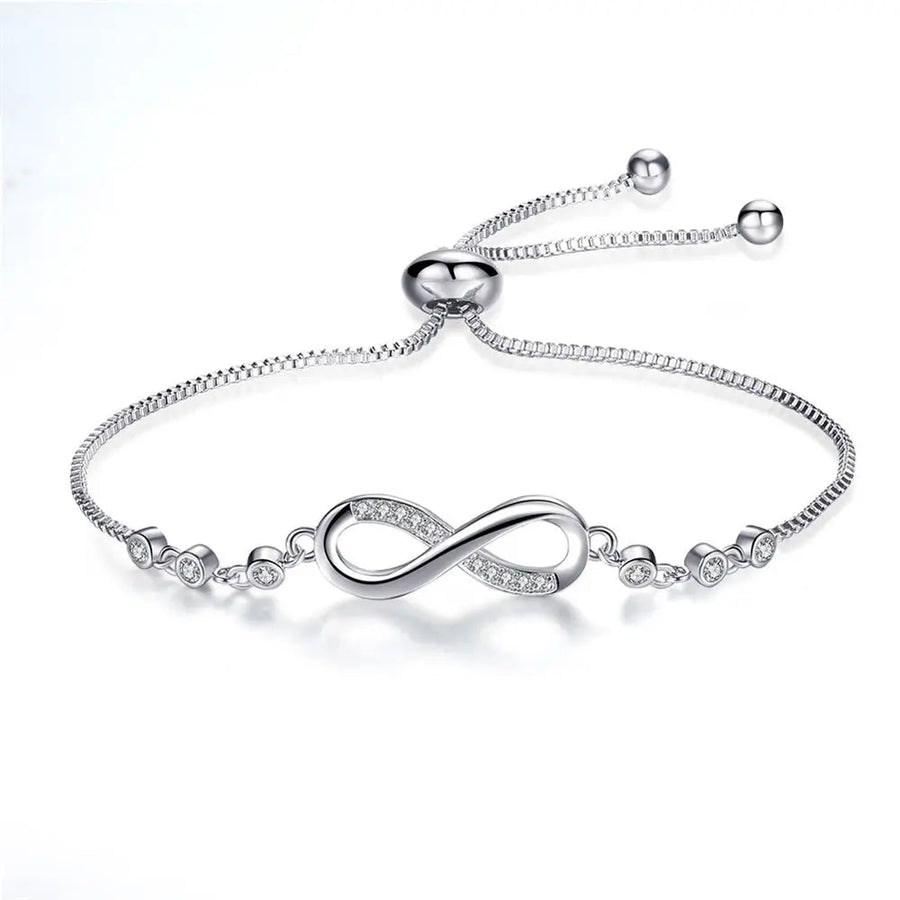 Verstellbares Unendlichkeit-Armband aus Silber
