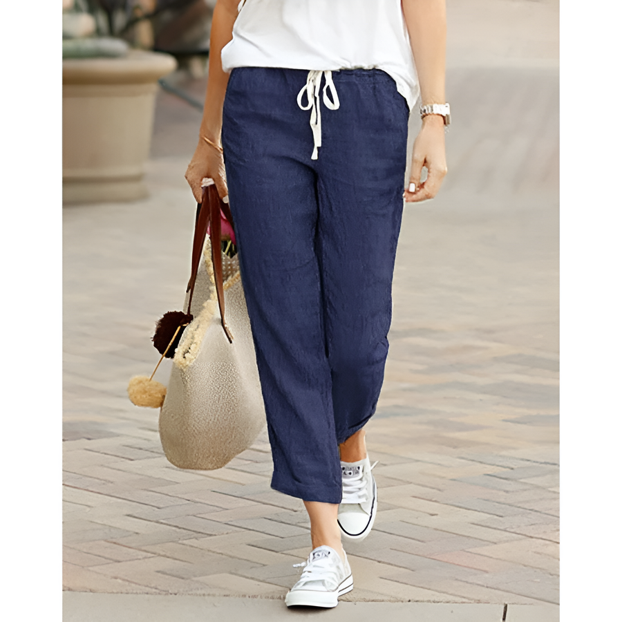 Sophie | Damen Baumwoll-Leinen Hose – Lockerer Schnitt