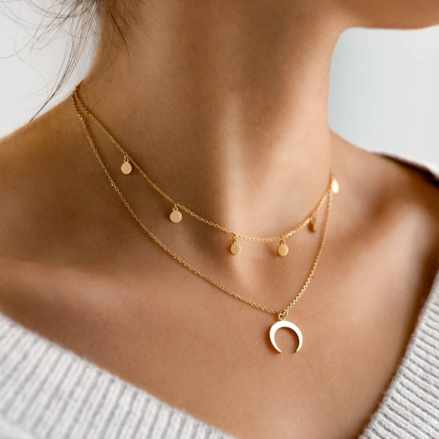 Mond Anhänger in Gold