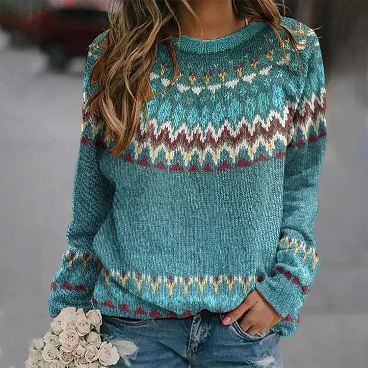 Peyton™ - Bequemes Sweatshirt mit Retro-Wellenmuster