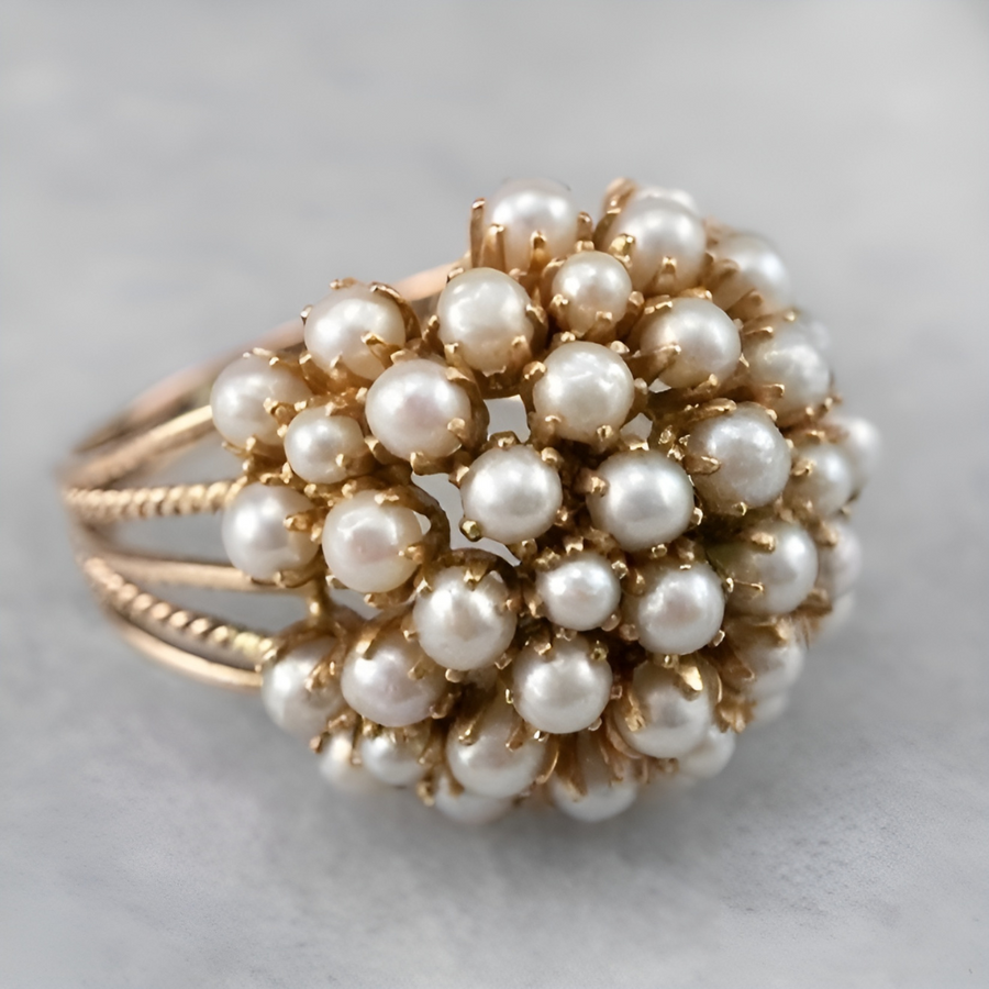 Sanja – Eleganter Ring Mit Gefasster Perle