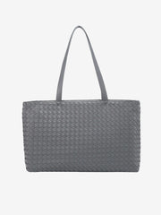 Emilia | Große gewebte Damen-Tote aus veganem Leder mit Reißverschluss
