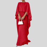 Abendkleid Damen | Plissee-Look & Elegante Cape-Optik