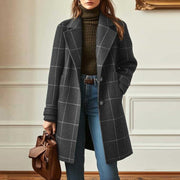 VALERIA | ELEGANTER KARIERTER WOLLMANTEL
