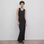 Allegra-Damen Maxikleid im minimalistischen Stil mit ärmellosem Design