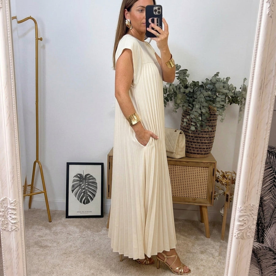 Sommerkleid Damen | Plissierter Maxirock & Zeitloser Eleganter Schnitt