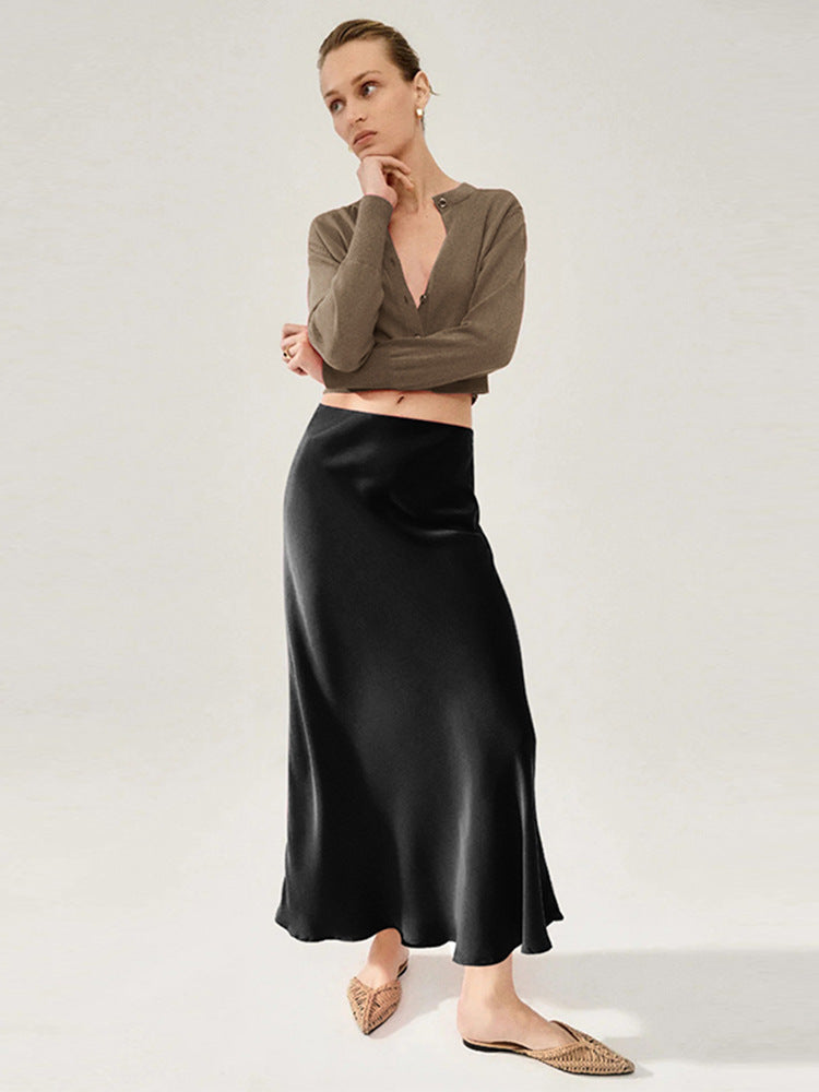 Anneliese- Damen eleganter Midirock Stoff mit schickem Schnitt