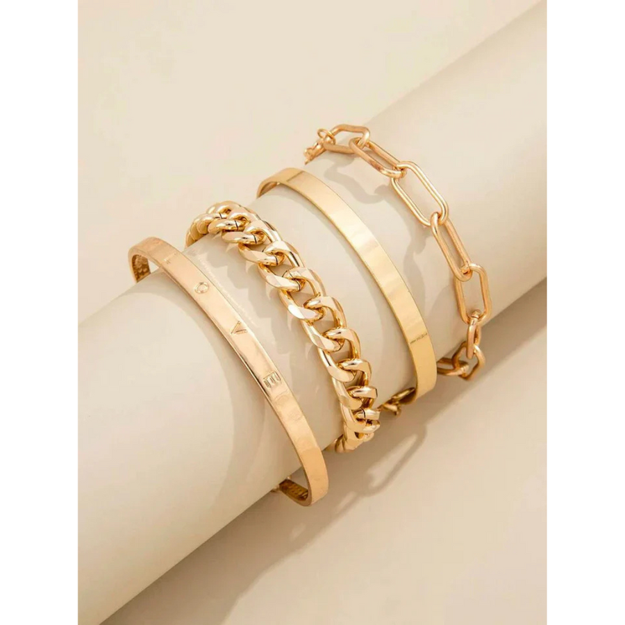 Set di bracciali color oro regolabili 4 pezzi